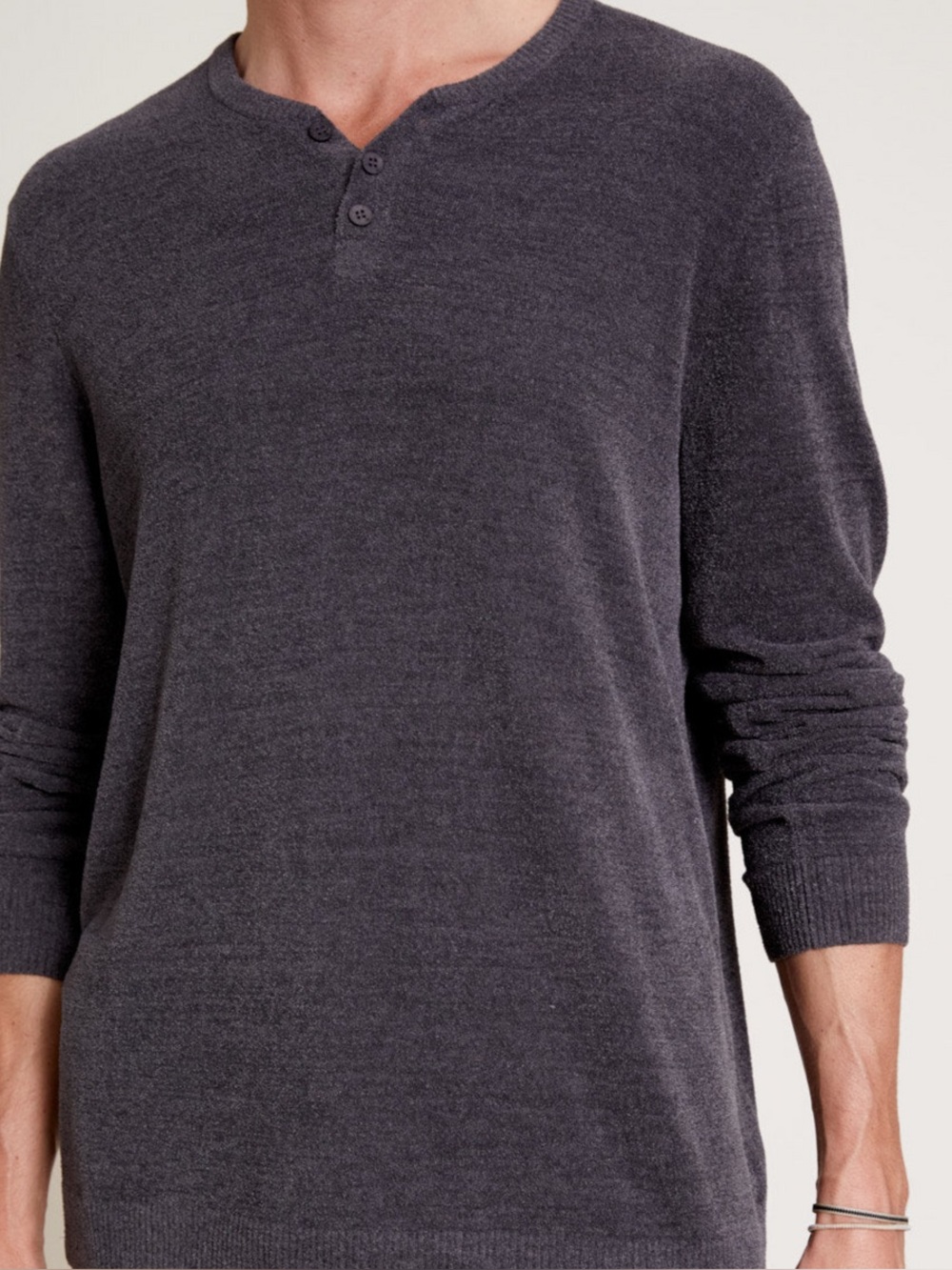 Barefoot Dreams CozyChic Ultra Lite Men’s Henley Pullover Large
